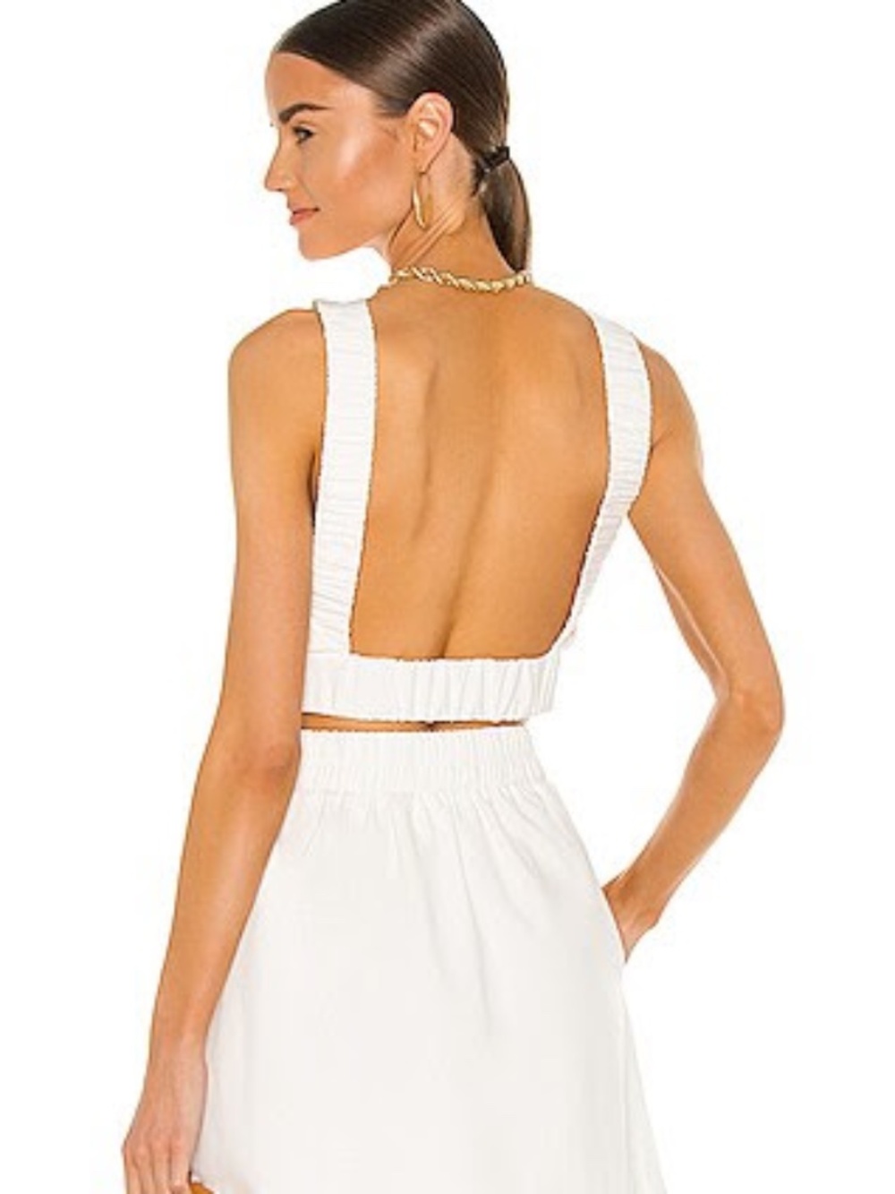 Revolve Set | JOSIE CROPPED TOP IN WHITE & JOSIE MINI SKIRT IN WHITE